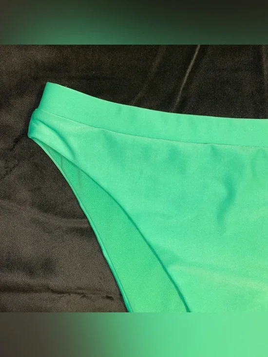 Green High Waisted Bikini Bottoms - Picture 2 of 6
